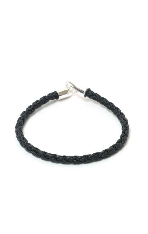 Black Braided Leather Rope Bracelet