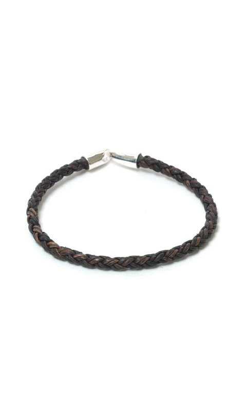 Dark Brown Braided Leather Rope Bracelet