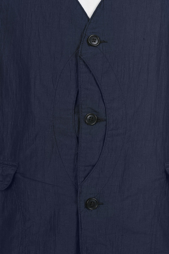 Post Overalls Royal Traveller Vest Crinkle Linen/Cotton - Navy | Kafka ...