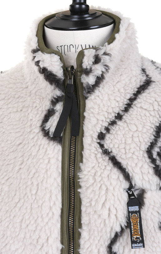 Kapital Beniwaren Pattern Boa Fleece Reversible Blouson - Natural