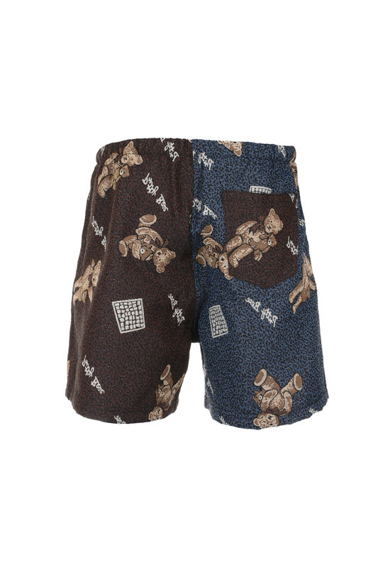 Monitaly Easy Baggy Shorts - Bear Brown x Bear Blue | Kafka Mercantile