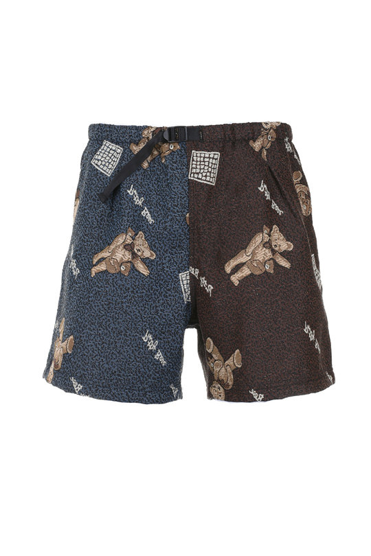 Monitaly Easy Baggy Shorts - Bear Brown x Bear Blue | Kafka Mercantile