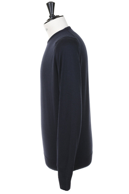 John Smedley Farhill Merino Wool Crew Neck - Midnight | Kafka Mercantile