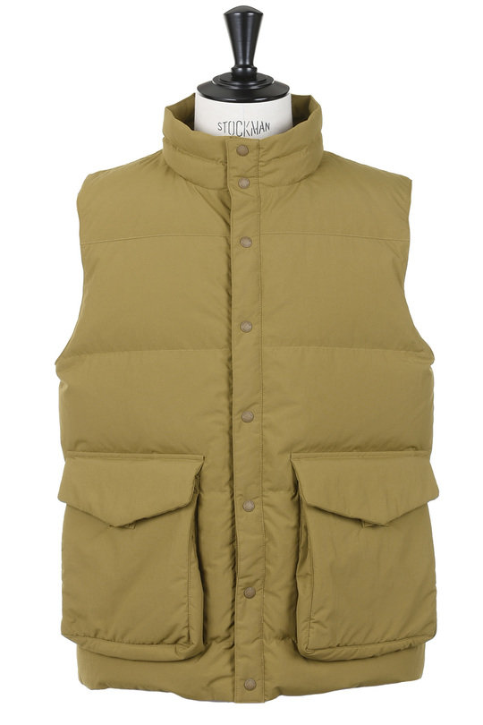Snow Peak Recycled Down Vest Coyote Available in USA Kafka Mercantile