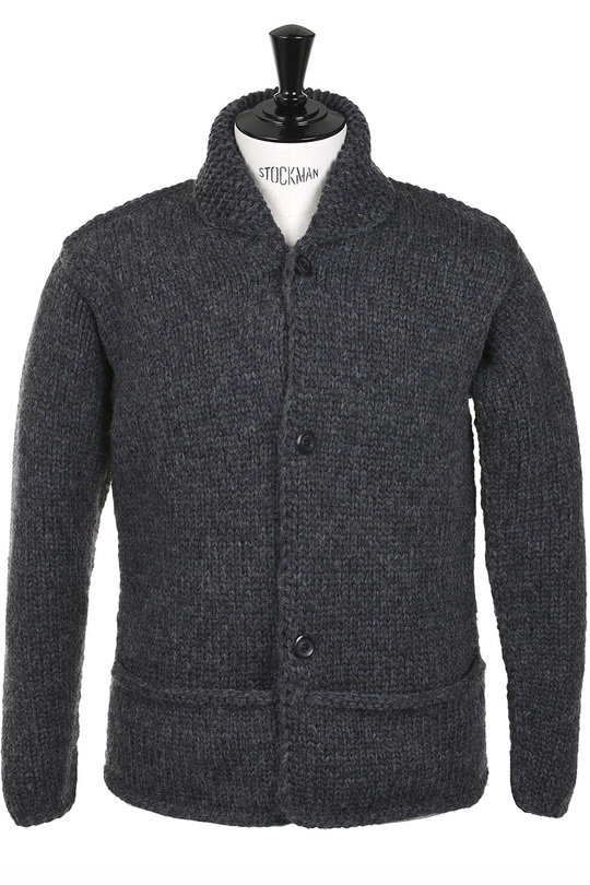 Faiz T.S. Cowichan Knitted Chore Jacket - Charcoal Grey | Kafka Mercantile