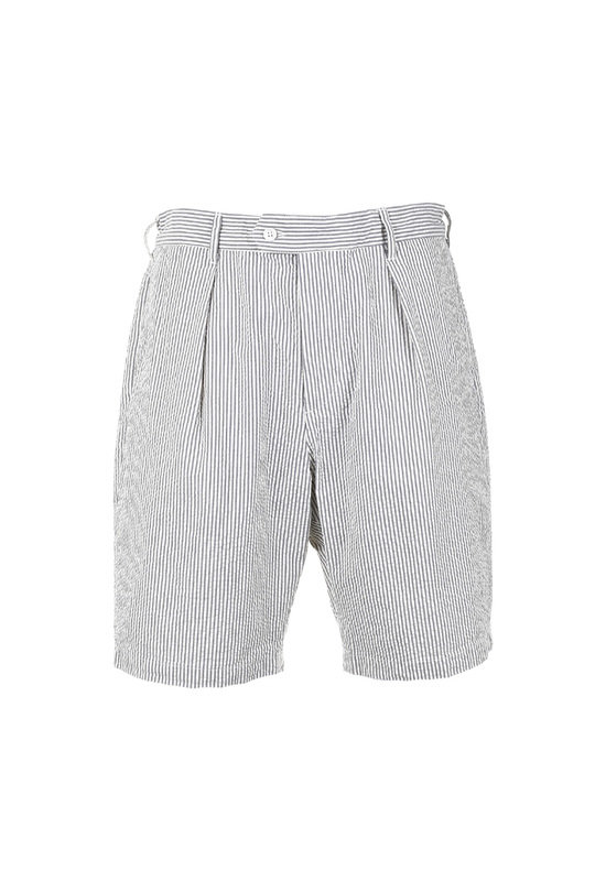 Engineered Garments Sunset Shorts Seersucker - Navy/ Natural | Kafka ...