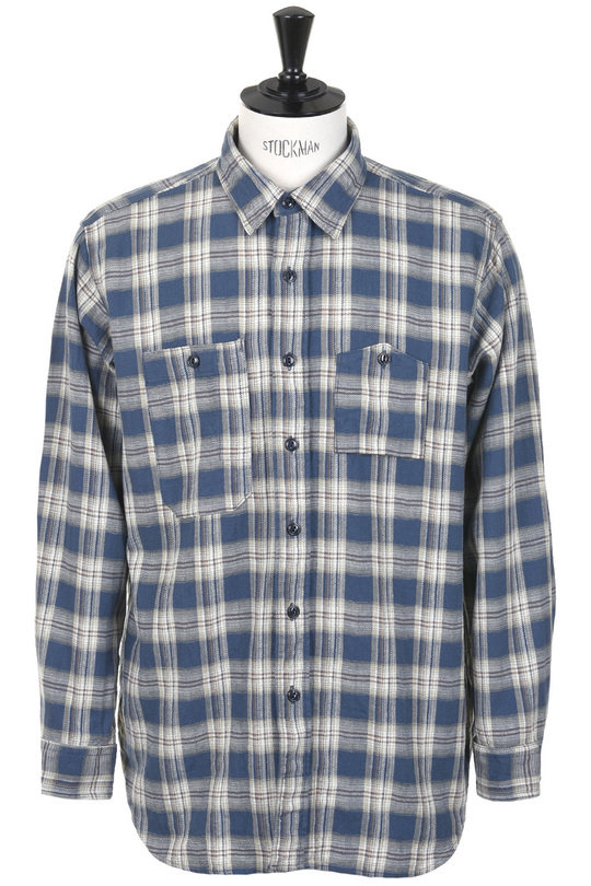 Work Shirt Cotton Plaid Jacquard - Navy