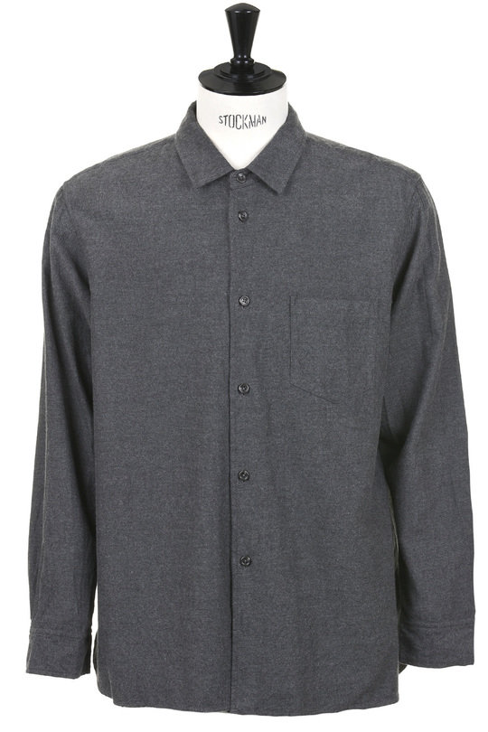 #31.50.6211 Cotton Wool Flannel Overshirt - Charcoal