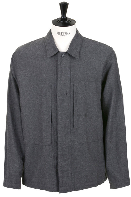 #31.50.6212 Cotton Wool Flannel Shirt Jacket - Charcoal