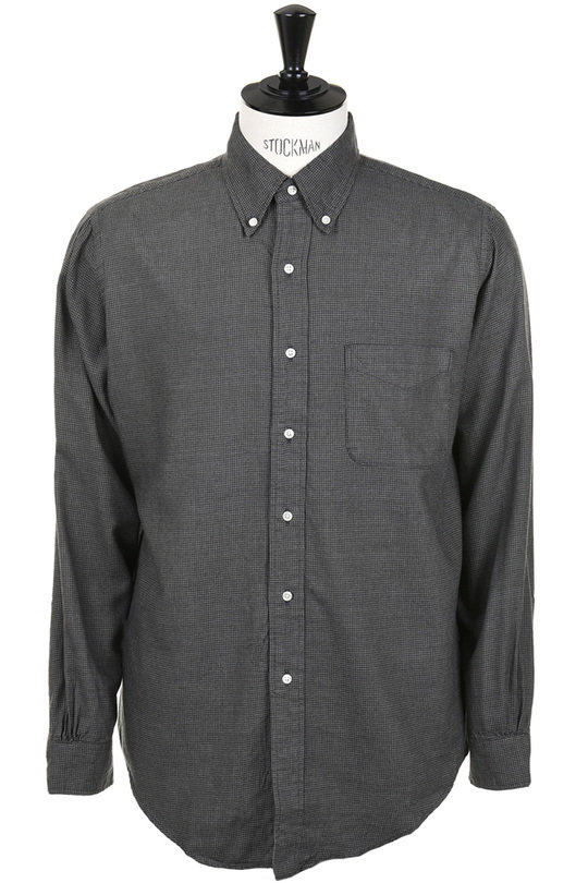 01-8112-60 Mini Check Flannel Button Down - Charcoal Grey