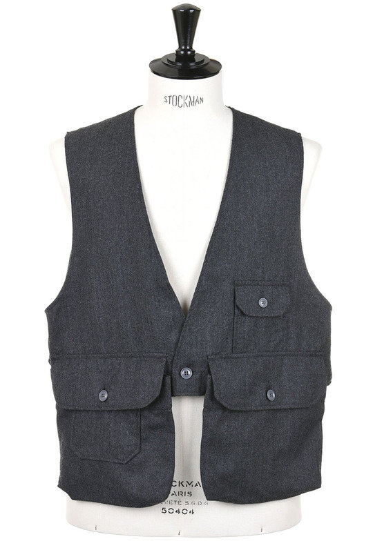 Fowl Vest Worsted Wool - Charcoal