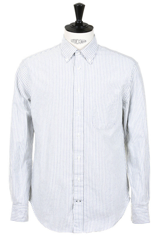 Brushed Winter Oxford Stripe BD - Navy