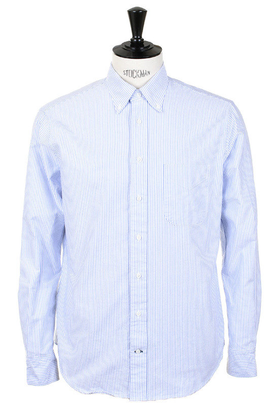 Button Down Stripe Oxford - Blue