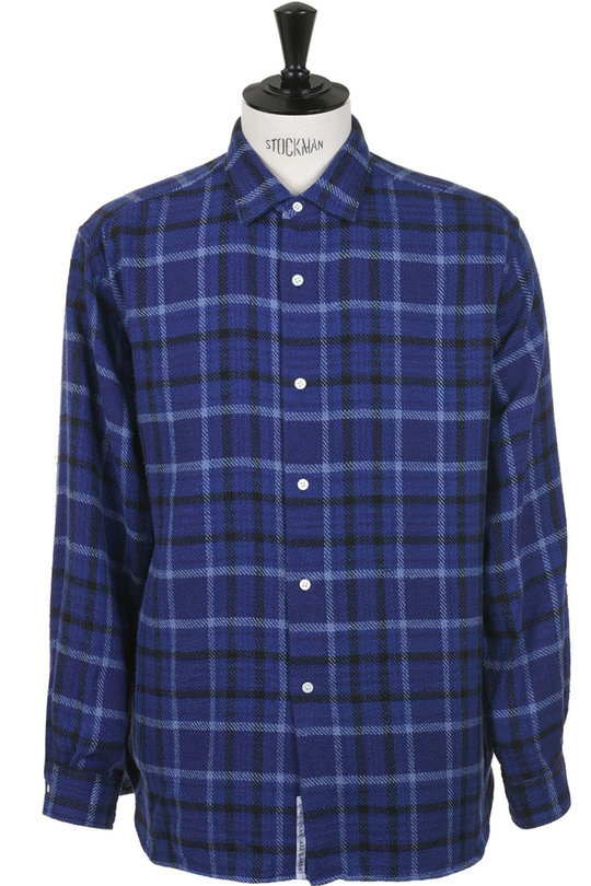 Heavy Flannel Shirt - Navy