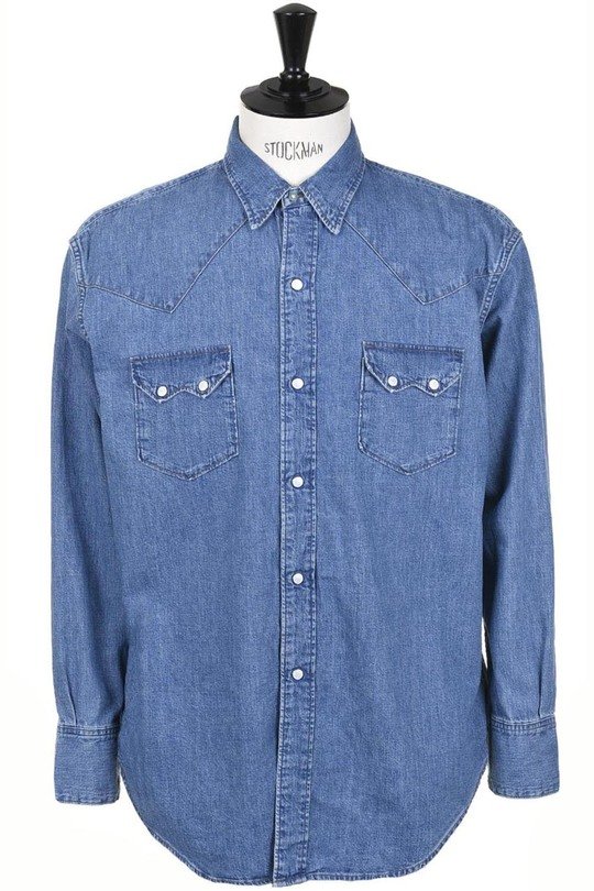 01-8124-95 Western Denim Shirt - Used Wash