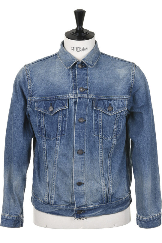 #F2444 Selvedge Denim Used 3rd Jacket - Washed Blue