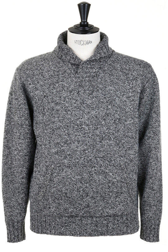 Shawl Collar Sweater - Mix Black
