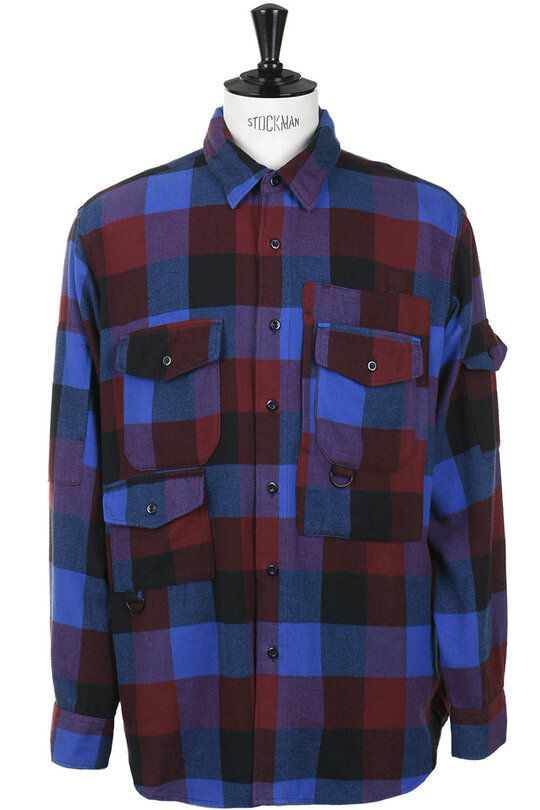 Trail Shirt Block Check - Blue/Red