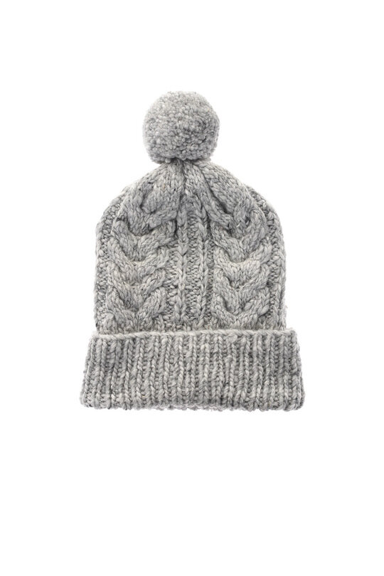 Double Cuff Knitted Fisherman Cap - Pearl Grey