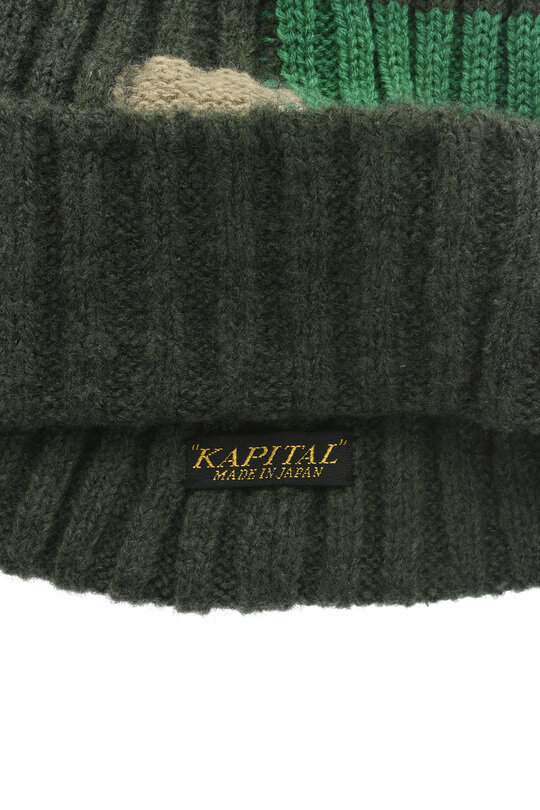 Kapital Wool Tugihagi Knit Cap - Khaki | Kafka Mercantile