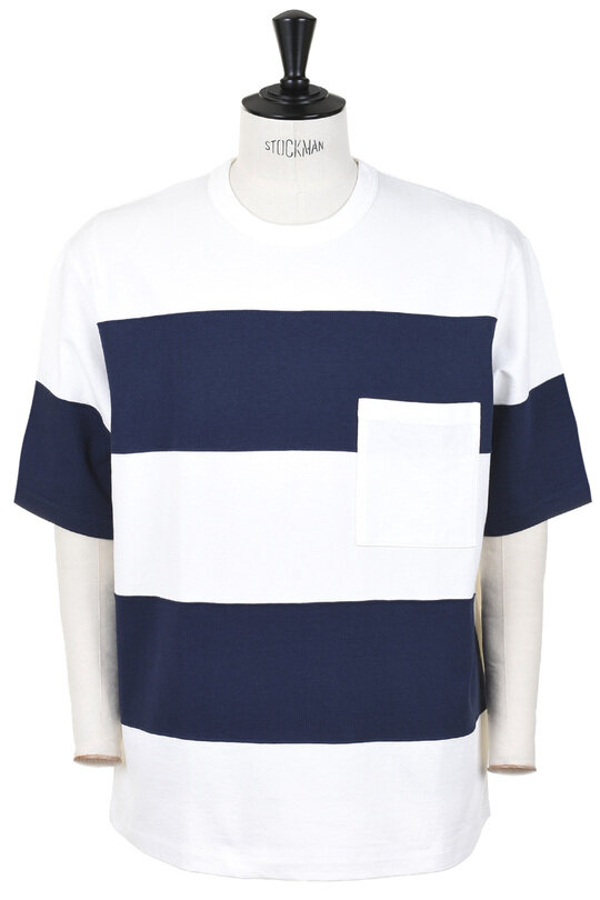 31-60-1896 Block Stripe Tee - Navy