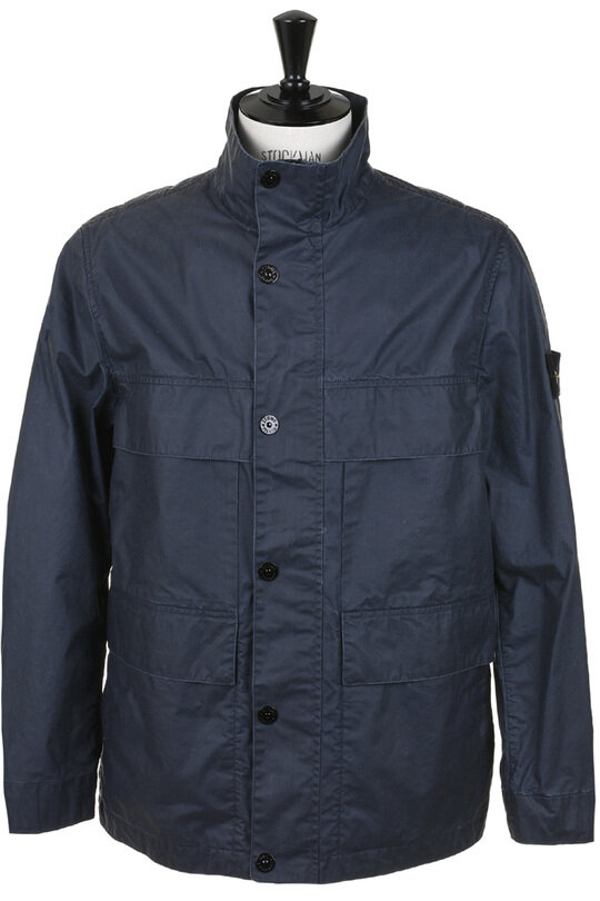 4100024 Waxed Pigment Cotton Tela Field Jacket  - Navy