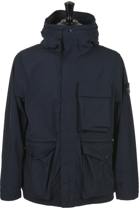 4100032 Micro Twill Hooded Parka - Navy