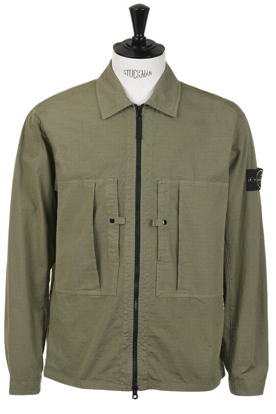 1200005 Overshirt Mercerised Organic Cotton Ripstop - Military Green