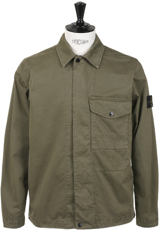 1200001 Overshirt Broken Twill - Military Green