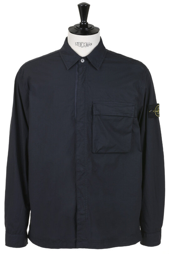 1200032 Stretch Cotton Overshirt - Navy