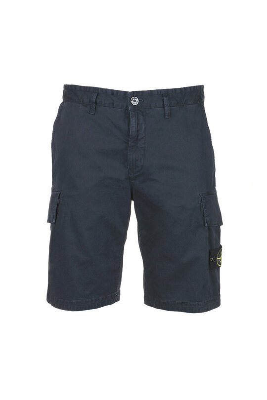 L100018 Shorts Stretch Broken Twill - Navy