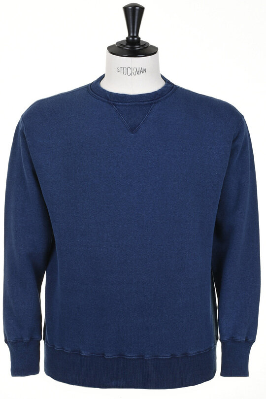 Lot#86001IND Loop Wheel Indigo Dyed Sweatshirt - Indigo