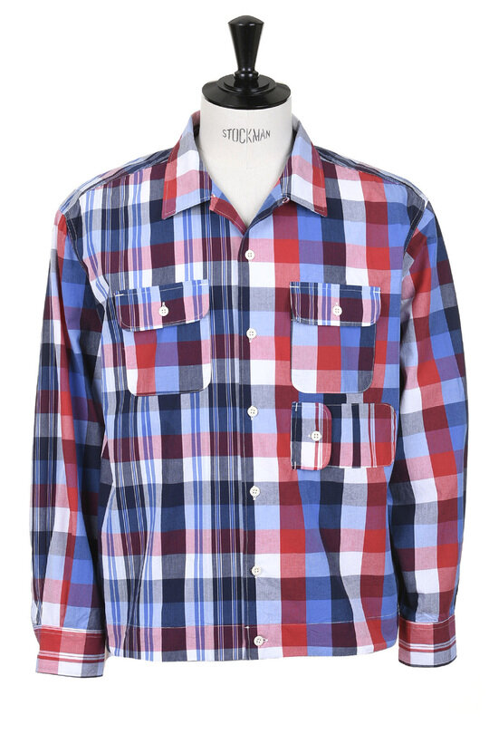 Bowling Shirt Block Check Mix - Blue/Red