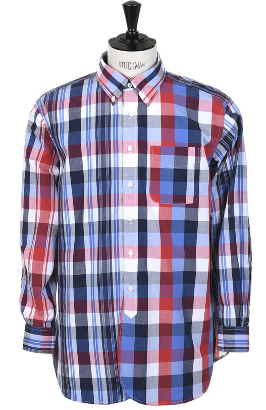 19th Century Block Check Mix - Blue/Red