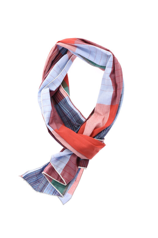 Long Scarf Big Madras - Red