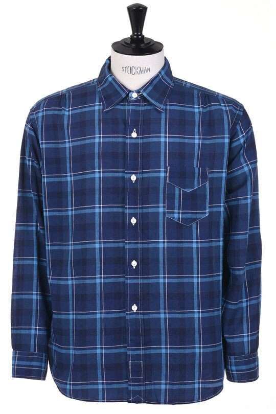 #3232-CPB Original BL Shirt Cotton Plaid - Blue
