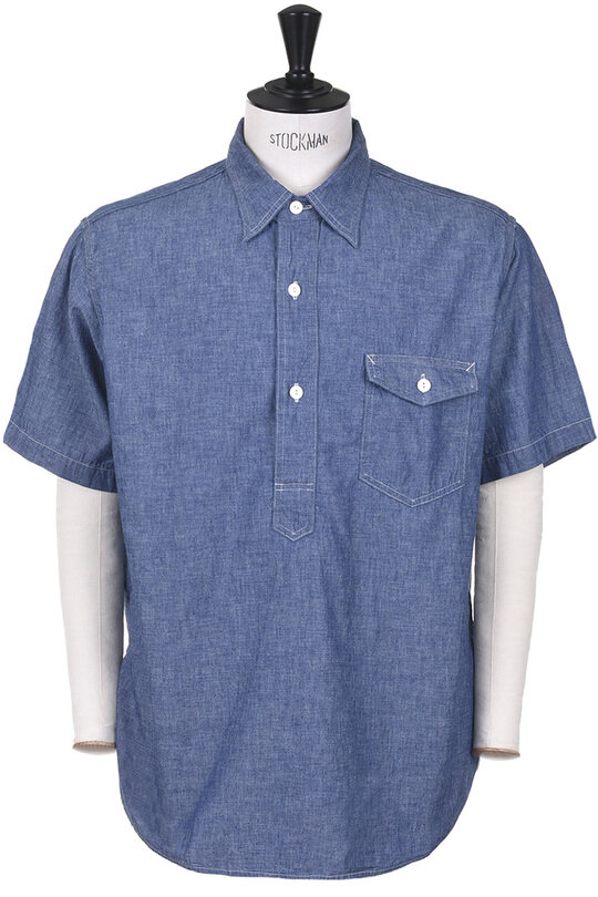 #32135-CC NAVY CUT Short Sleeve Classic Chambray - Indigo