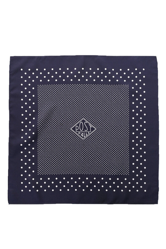 #4006-SN 1993 Pocket Square Silk - Navy x White
