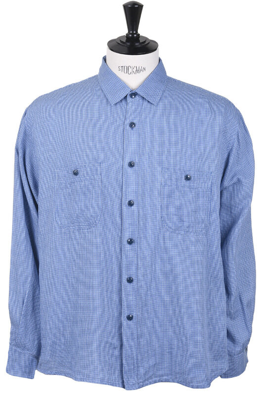 H-SH065 Check Work Shirt - Blue