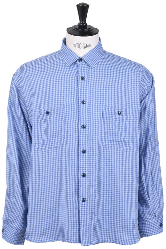H-SH065 Check Work Shirt - Lt Blue