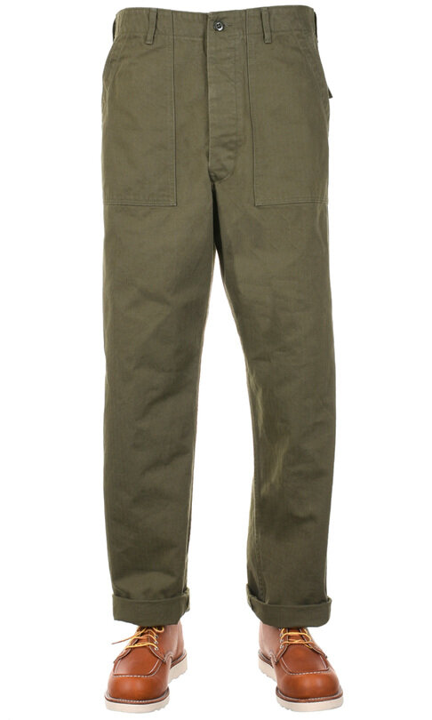 03-V5002-76 Vintage Fit Fatigue Pant Herringbone - Army Green