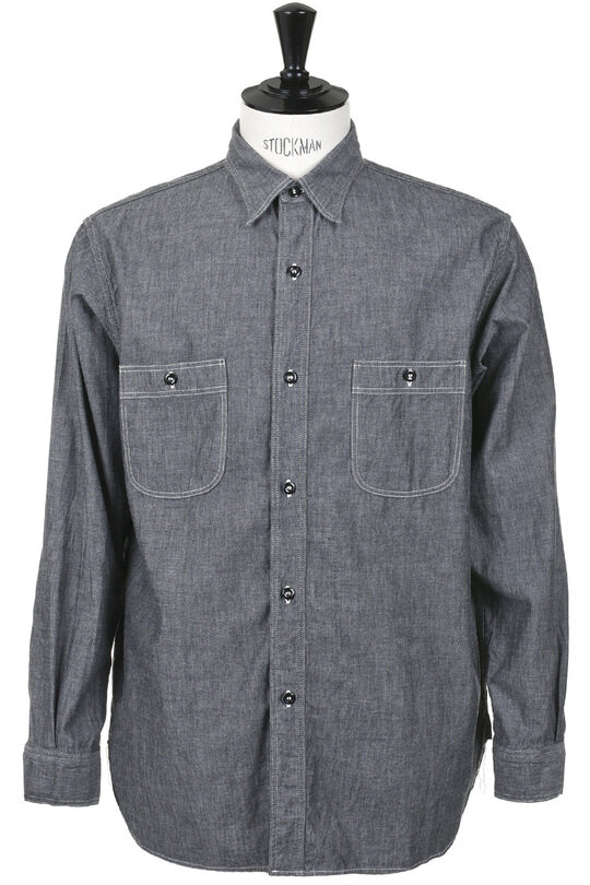 01-8270-61 Relax Fit Chambray Work Shirt - Black