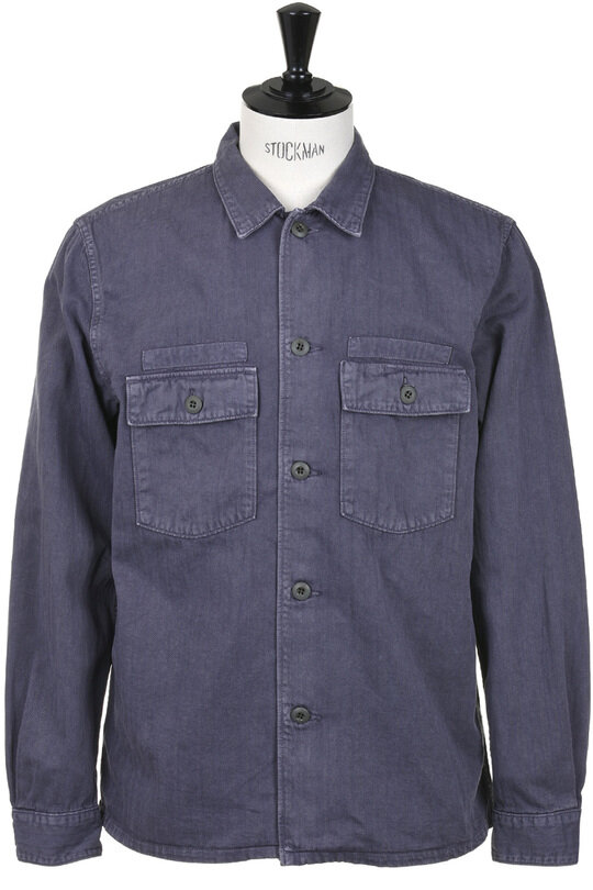 #F2461 Army Shirt Used Wash - Navy