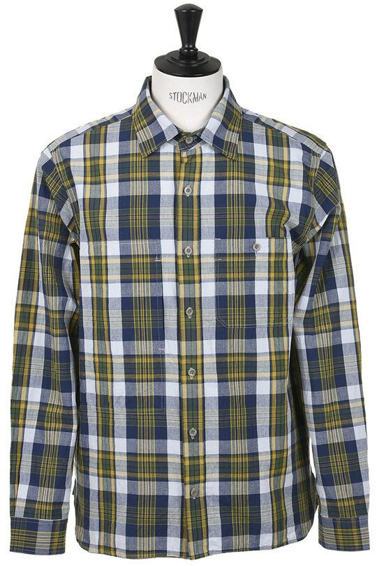 Madras Work Shirt - Navy