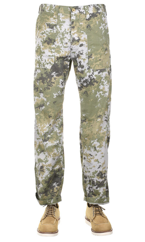 Camo Print Fatigue Pant - Lt Grey