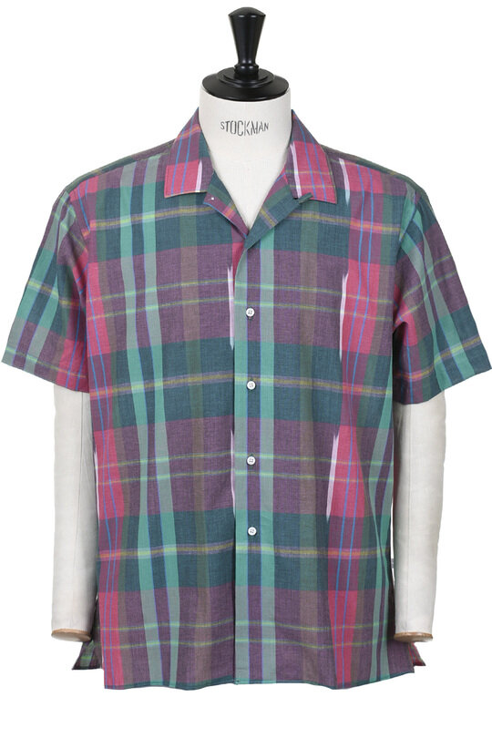 Camp Collar Short Sleeve Ikat - Green