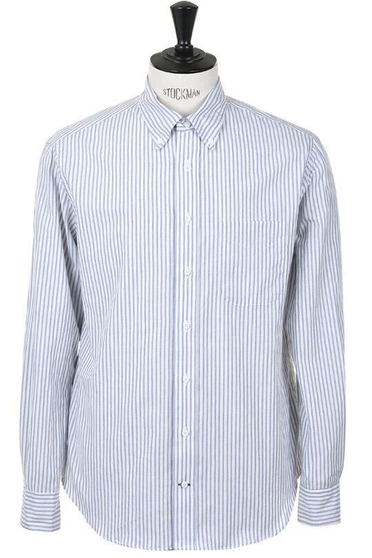 Button Down Japanese Dobby Stripe - Navy
