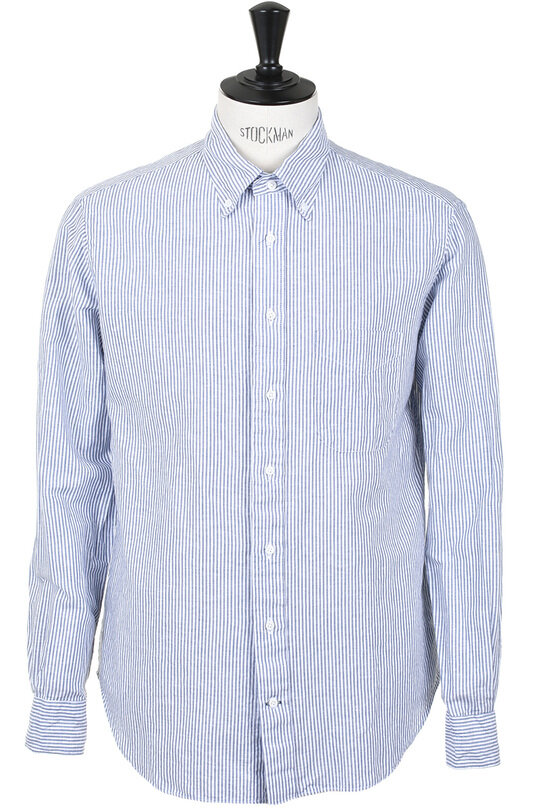 Button Down CotLin Stripe - Navy