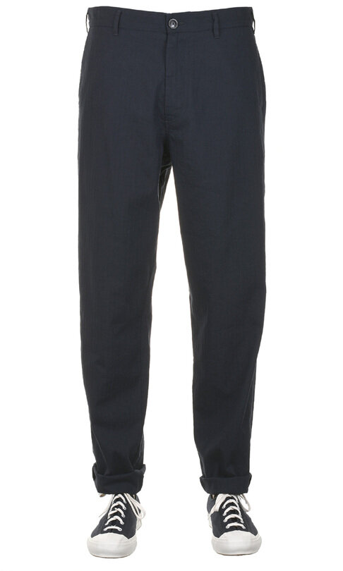 Logan Trouser Micro Herringbone T1 - Navy