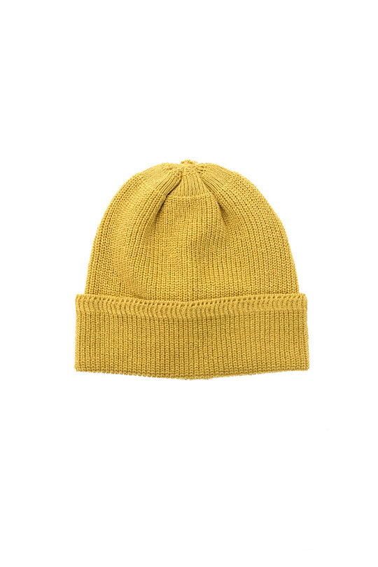 Linen Waffle Watch Cap - Yellow